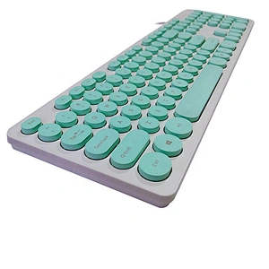 New fashion Office Classic Design Retro round keys keyboard slim chocolate Keys Wired USB Keyboard K-103R