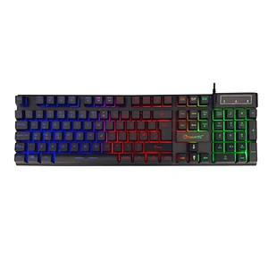 Hot selling 5 kinds lighting Mode Rainbow Backlit Mechanical Feeling USB Wired Gaming Keyboard Black UK US French Spanish Layout