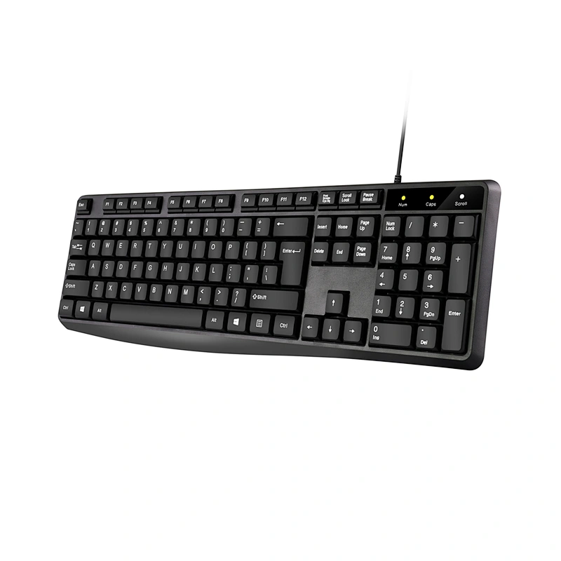 Hot selling full size desktop PC wired USB office business standard US UK Spanish Russia Arabic keyboard K-107S