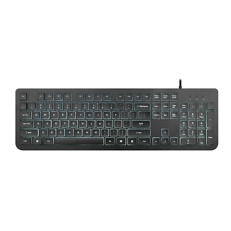 Slim chocolate computer LED backlight Wired Office Keyboard KB-2012G