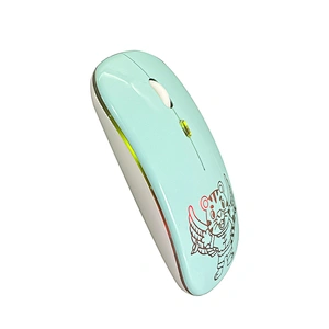 USB 2.4G wireless Rechargeable 7color Led Light breating laptop mouse.