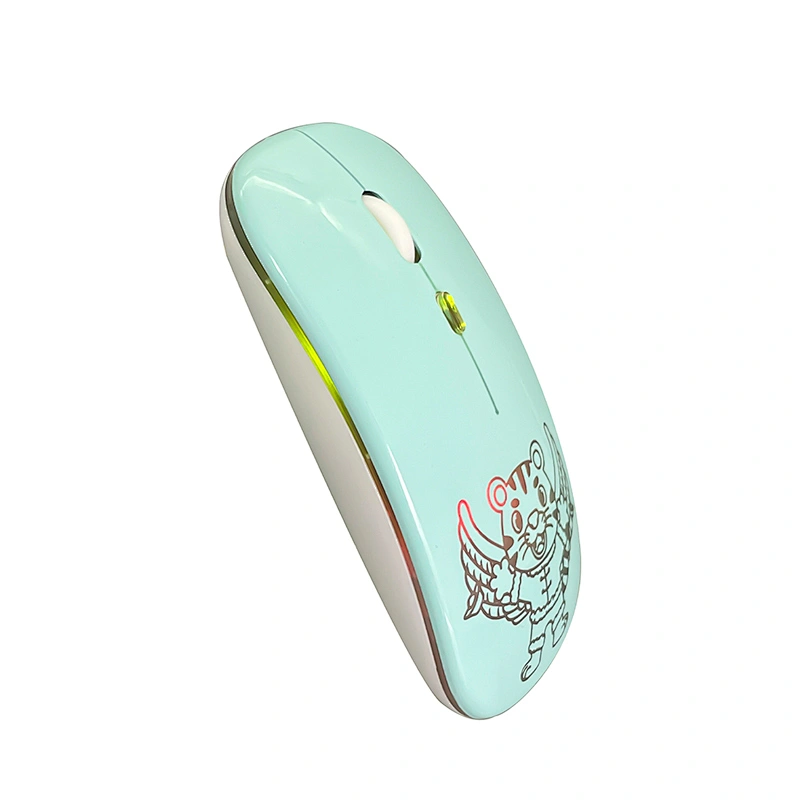 USB 2.4G wireless Rechargeable 7color Led Light breating laptop mouse.