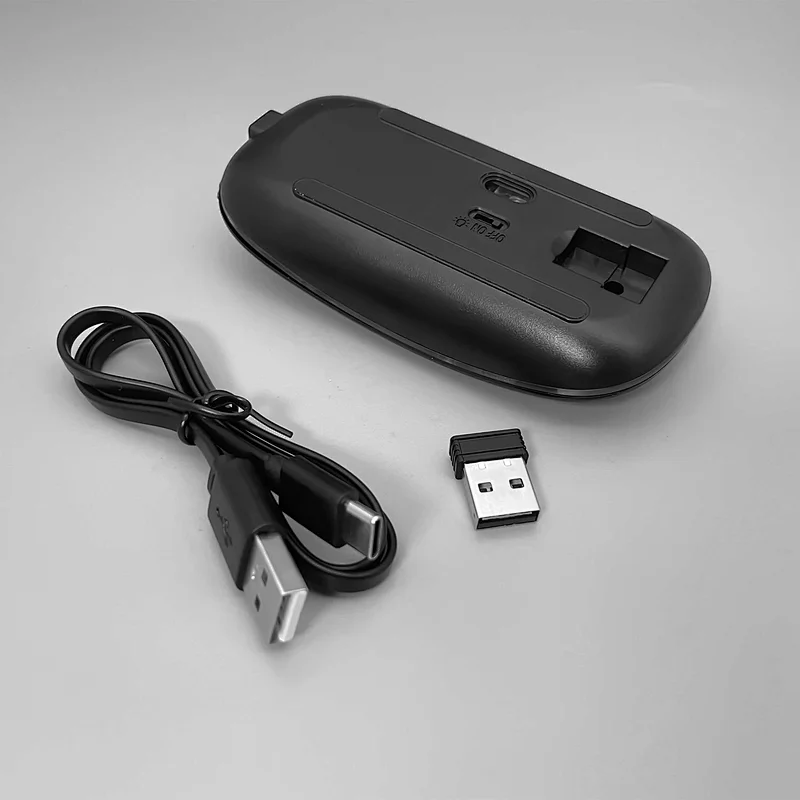 USB 2.4G wireless Rechargeable 7color Led Light breating laptop mouse.