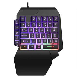 One-Handed RGB backlight Membrane Gaming Keyboard 40 keys rainbow light mini gaming keypad for PC, mobile tablet GK-103S