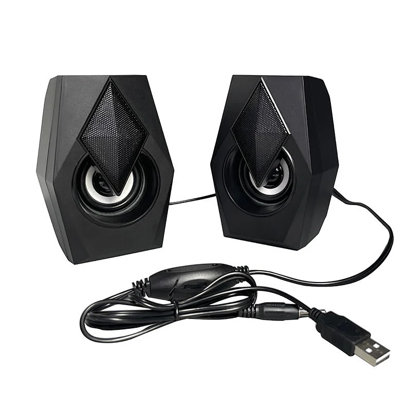 2022 classic mini wooden wired USB computer peripherals mini portable gaming Speakers ST-136 with 1.5M cable for Desktop Laptop