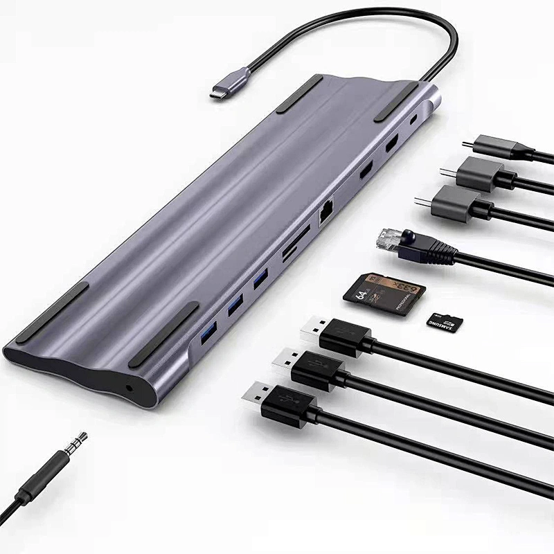 High quality Ultra-Slim 10 in 1HUB USB Type-C Docking for Notebook PC desktop USB hub ESC-211H