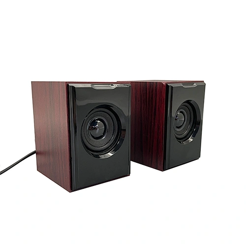 2022 Classic mini wooden wired USB computer peripherals mini portable Speakers M-010S with 1.5M cable for Desktop Laptop