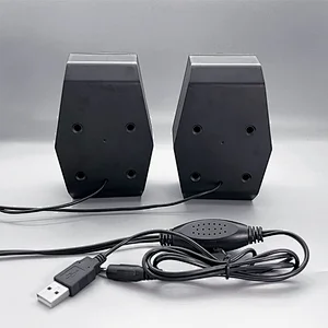 2022 classic mini wooden wired USB computer peripherals mini portable gaming Speakers ST-136 with 1.5M cable for Desktop Laptop