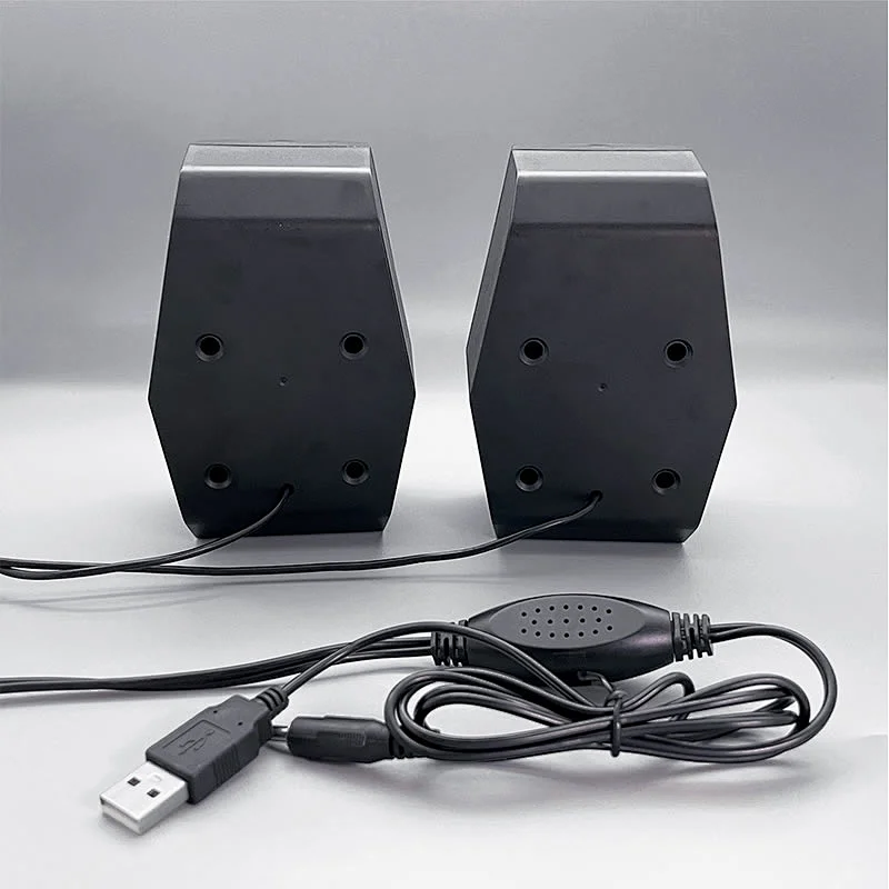 2022 classic mini wooden wired USB computer peripherals mini portable gaming Speakers ST-136 with 1.5M cable for Desktop Laptop