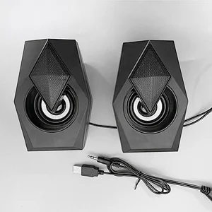 2022 classic mini wooden wired USB computer peripherals mini portable gaming Speakers ST-136 with 1.5M cable for Desktop Laptop