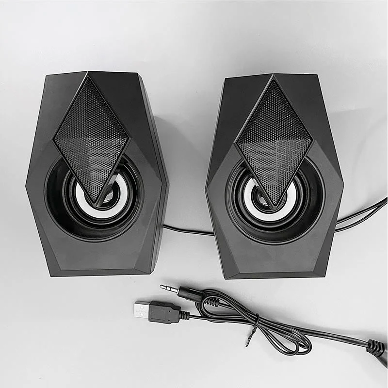 2022 classic mini wooden wired USB computer peripherals mini portable gaming Speakers ST-136 with 1.5M cable for Desktop Laptop