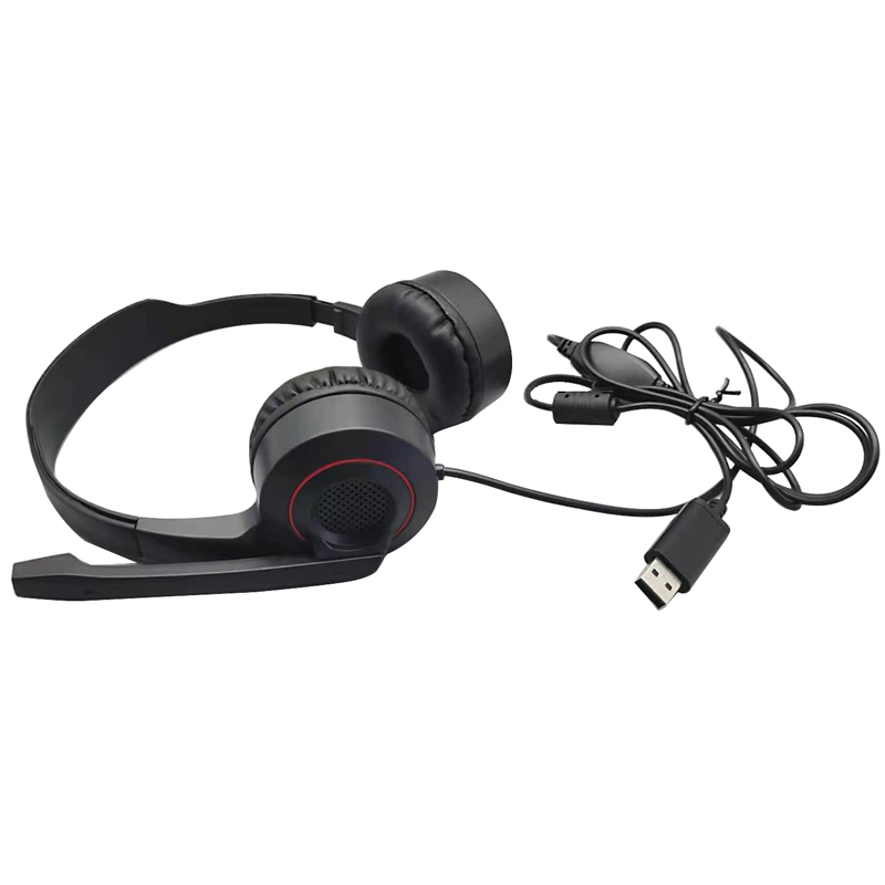 New high quality stereo Comfort-fit Office USB wired headphone with Noise Canceling Mic for PC laptop gamer USB-118