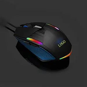 USB Wired Optical customized logo Gaming  6D button Mouse GM-032A with 7 colors breathing RGB light