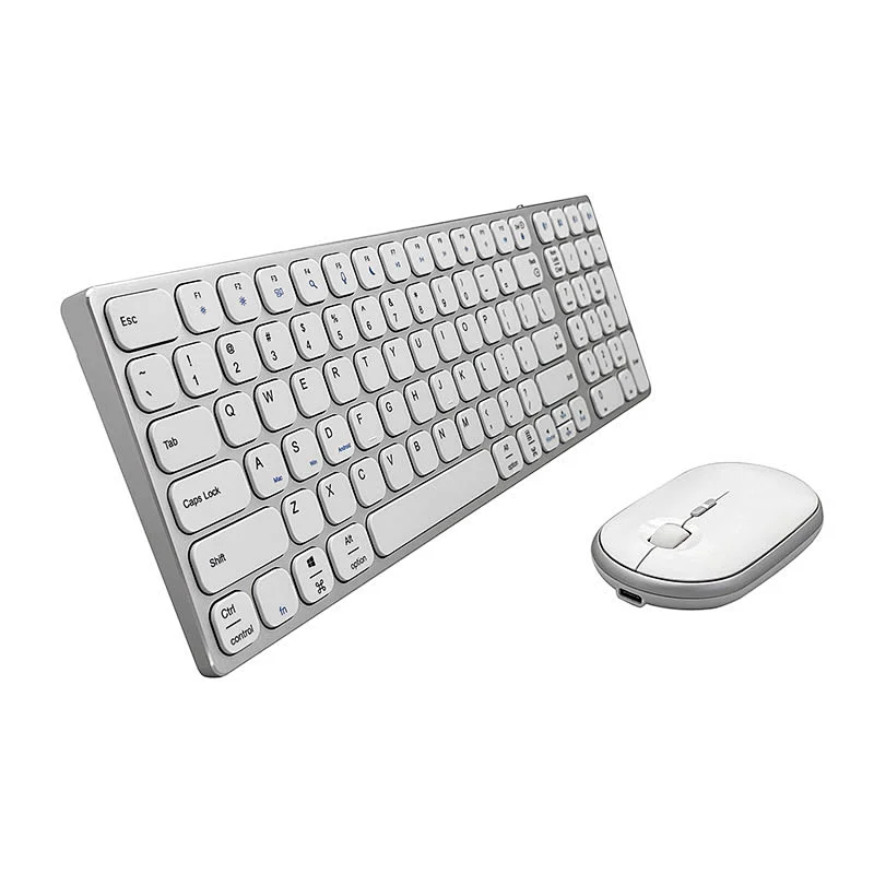 Slim aluminum alloy Scissor keys Portable dual model 2.4G BT5.O business keys keyboard and mouse combo KMSW-8200U