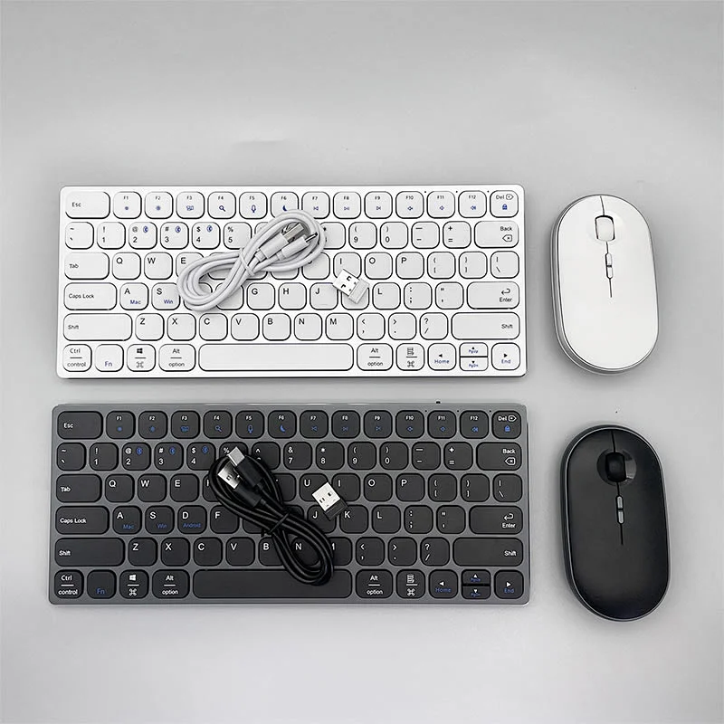 Latest  2.4 G  BT  Wireless  Type-c rechargeable  Scissor business keys keyboard and mouse combo KMSW-8100U