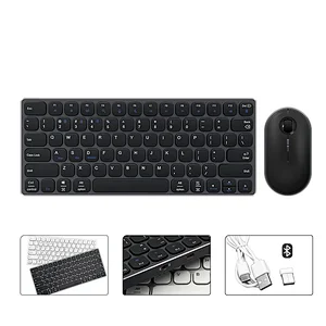 Latest  2.4 G  BT  Wireless  Type-c rechargeable  Scissor business keys keyboard and mouse combo KMSW-8100U