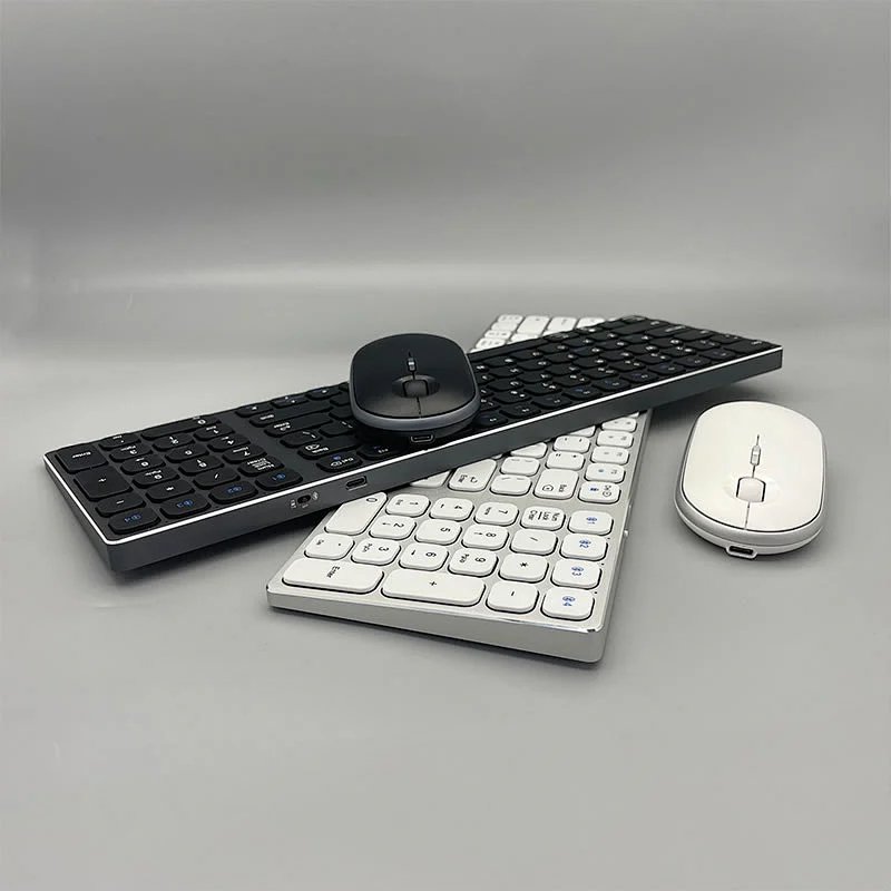 Slim aluminum alloy Scissor keys Portable dual model 2.4G BT5.O business keys keyboard and mouse combo KMSW-8200U