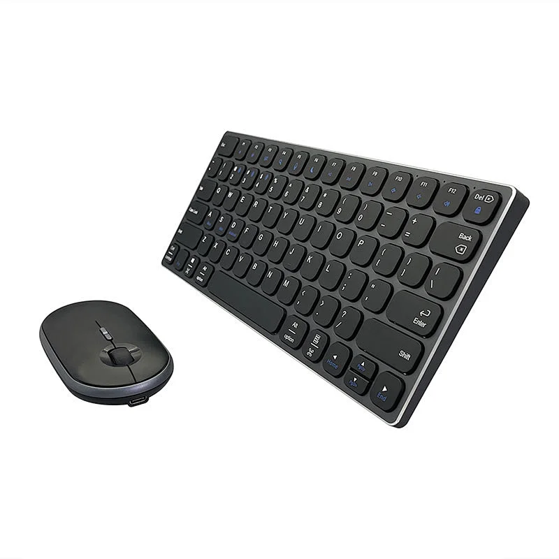 Latest  2.4 G  BT  Wireless  Type-c rechargeable  Scissor business keys keyboard and mouse combo KMSW-8100U