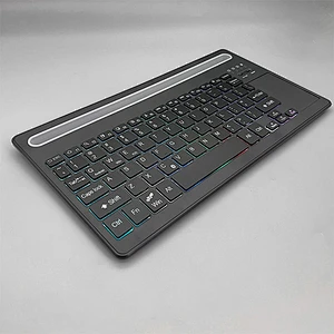 2022 high quality wireless slim Portable Rechargeable BT Wireless Scissor multimedia Keyboard BT-63 with touch pad and RGB light