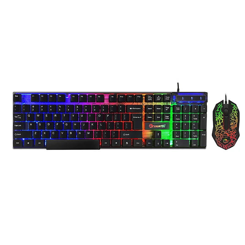 Ergonomic design cheap gaming keyboard mouse combo  mechanical feeling for professional gamer GKMC-707S