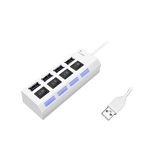 PC+ABS Material Shell USB 2.0 4 Ports HUB Data Converter Adapter Multiport USB Hub for Laptop Desktop PC ESC-218