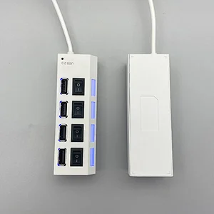 PC+ABS Material Shell USB 2.0 4 Ports HUB Data Converter Adapter Multiport USB Hub for Laptop Desktop PC ESC-218