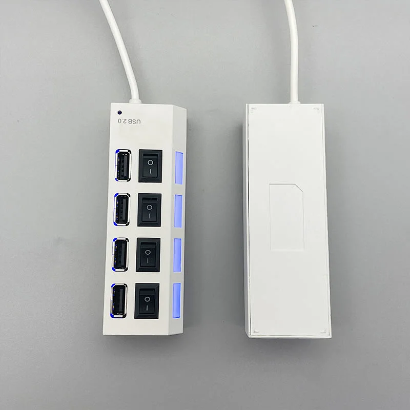 PC+ABS Material Shell USB 2.0 4 Ports HUB Data Converter Adapter Multiport USB Hub for Laptop Desktop PC ESC-218