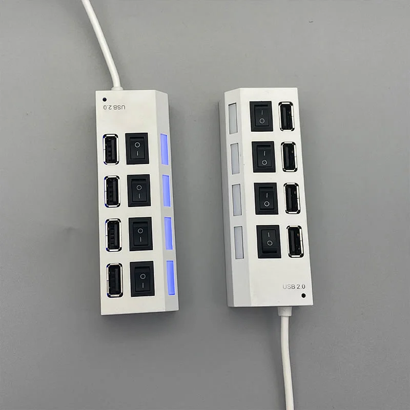 PC+ABS Material Shell USB 2.0 4 Ports HUB Data Converter Adapter Multiport USB Hub for Laptop Desktop PC ESC-218