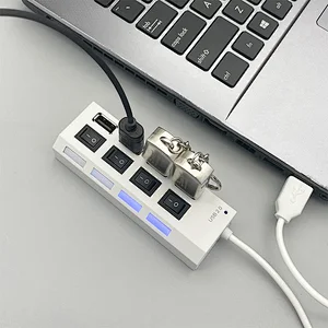 PC+ABS Material Shell USB 2.0 4 Ports HUB Data Converter Adapter Multiport USB Hub for Laptop Desktop PC ESC-218