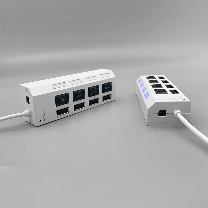PC+ABS Material Shell USB 2.0 4 Ports HUB Data Converter Adapter Multiport USB Hub for Laptop Desktop PC ESC-218