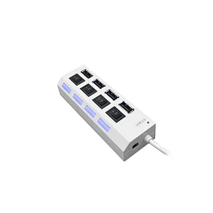 PC+ABS Material Shell USB 2.0 4 Ports HUB Data Converter Adapter Multiport USB Hub for Laptop Desktop PC ESC-218