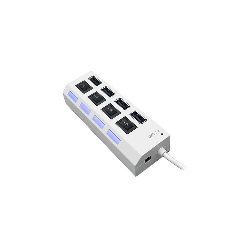 PC+ABS Material Shell USB 2.0 4 Ports HUB Data Converter Adapter Multiport USB Hub for Laptop Desktop PC ESC-218