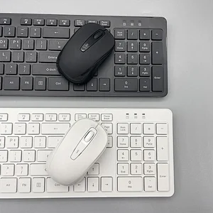 2.4G Wireless Hot Slim Flat Chocolate Keys Keyboard Mouse Combo Portable for Home Office Desktop Laptop, KMSW-103D