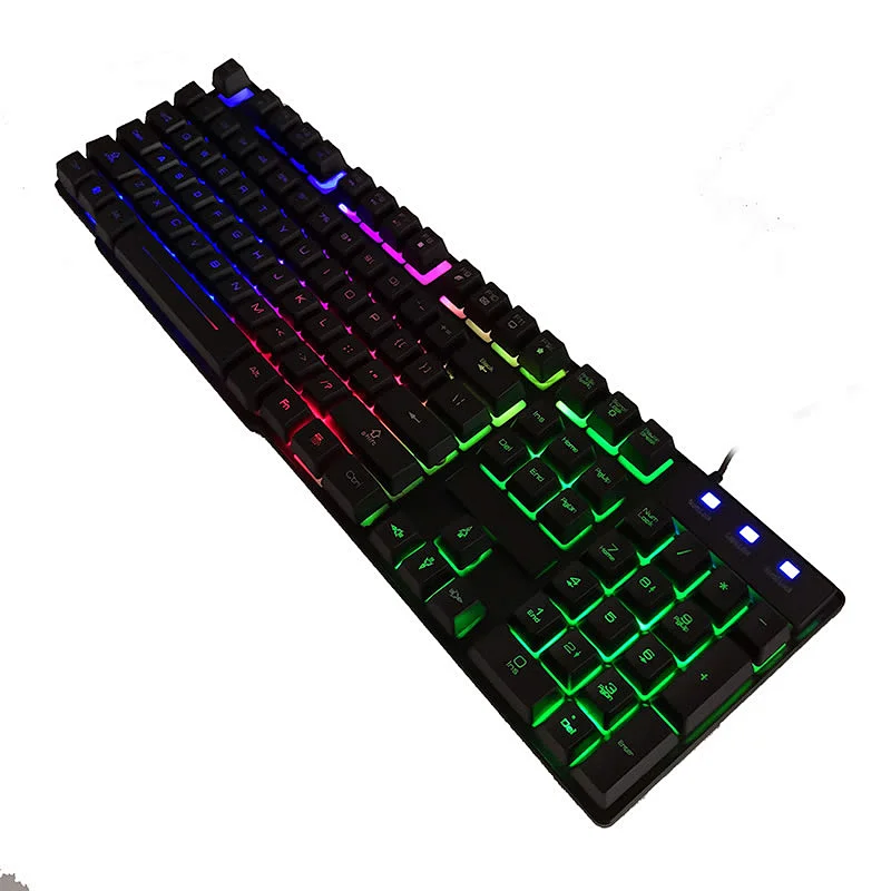 Gaming Keyboard Colorful LED Backlight USB Wired 104/105 keys Computer Gaming Keyboard KBL-003Y