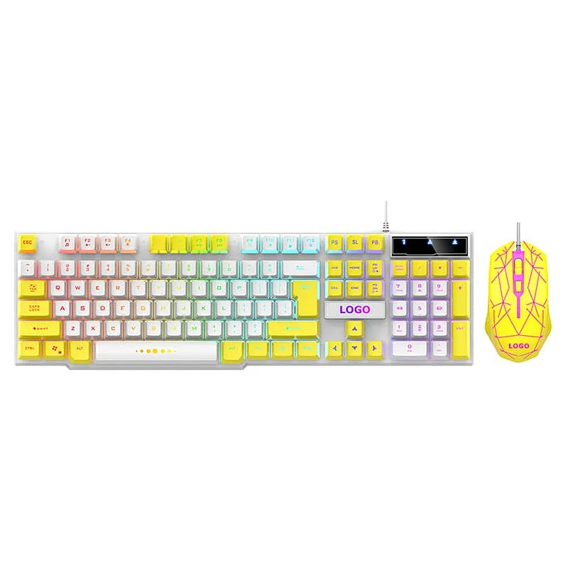 New  design gaming keyboard mouse combo  mechanical feeling for professional gamer GKMC-707S