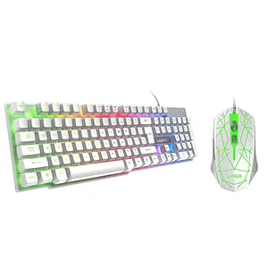 New Ergonomic design cheap gaming keyboard mouse combo  mechanical feeling for professional gamer GKMC-707S