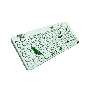 2.4G Wireless Mini Retro keys Gaming Type C rechargeable customized layout Mechanical feel Breathing led light multimedia Keyboard KBLW-002