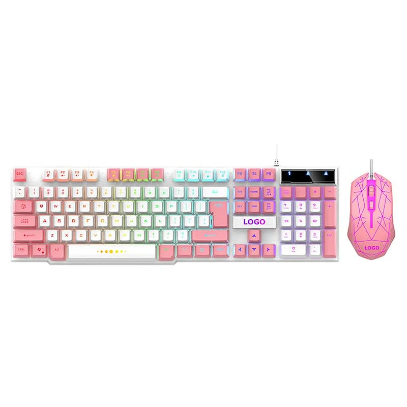 New  design gaming keyboard mouse combo  mechanical feeling for professional gamer GKMC-707S