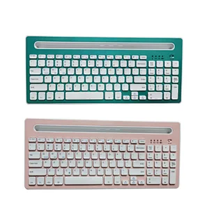 BT 5.0 Wireless Keyboard with Cradle Rechargeable Tablet Mini Keyboard for Phone Macbook Laptop I
