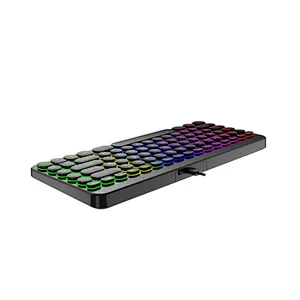 2.4G Wireless Mini Retro keys Gaming Type C rechargeable customized layout Mechanical feel Breathing led light multimedia Keyboard KBLW-002