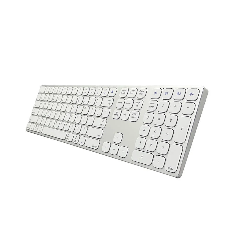 2.4G Wireless BT5.0 PC Computer Keyboard Slim Aluminum Alloy Scissor 108 Keys Type-C Rechargeable Keyboard