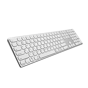 2.4G Wireless BT5.0 PC Computer Keyboard Slim Aluminum Alloy Scissor 108 Keys Type-C Rechargeable Keyboard