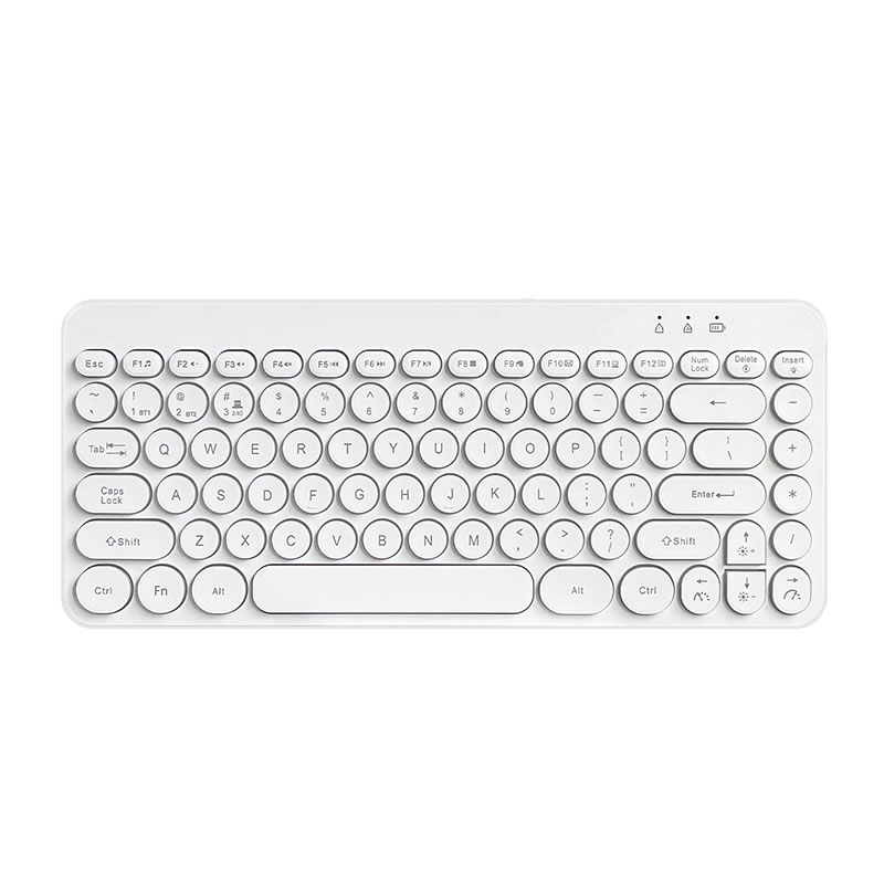 2.4G Wireless Mini Retro keys Gaming Type C rechargeable customized layout Mechanical feel Breathing led light multimedia Keyboard KBLW-002
