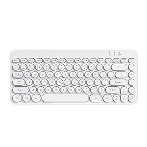 2.4G Wireless Mini Retro keys Gaming Type C rechargeable customized layout Mechanical feel Breathing led light multimedia Keyboard KBLW-002