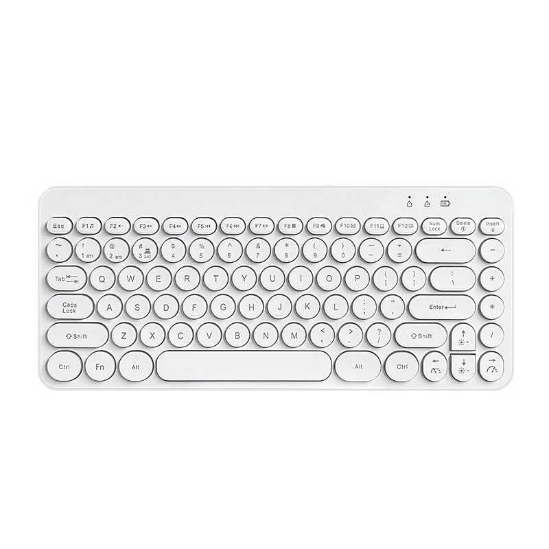 2.4G Wireless Mini Retro keys Gaming Type C rechargeable customized layout Mechanical feel Breathing led light multimedia Keyboard KBLW-002