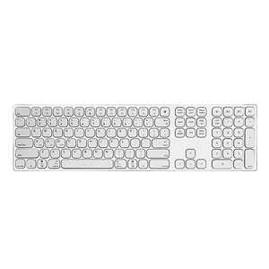 2.4G Wireless BT5.0 PC Computer Keyboard Slim Aluminum Alloy Scissor 108 Keys Type-C Rechargeable Keyboard