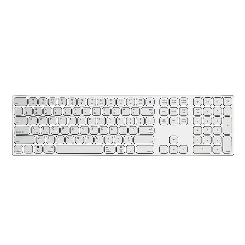 2.4G Wireless BT5.0 PC Computer Keyboard Slim Aluminum Alloy Scissor 108 Keys Type-C Rechargeable Keyboard