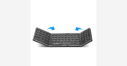 Three-fold foldable Keyboard with number keys Multi Device Bluetooth ...
