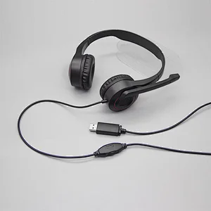 New high quality stereo Comfort-fit Office USB wired headphone with Noise Canceling Mic for PC laptop gamer USB-118