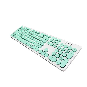 2.4G Wireless Keyboard Customized Optical New Retro Keys Keyboard for Laptop Desktop Macbook KW-103R